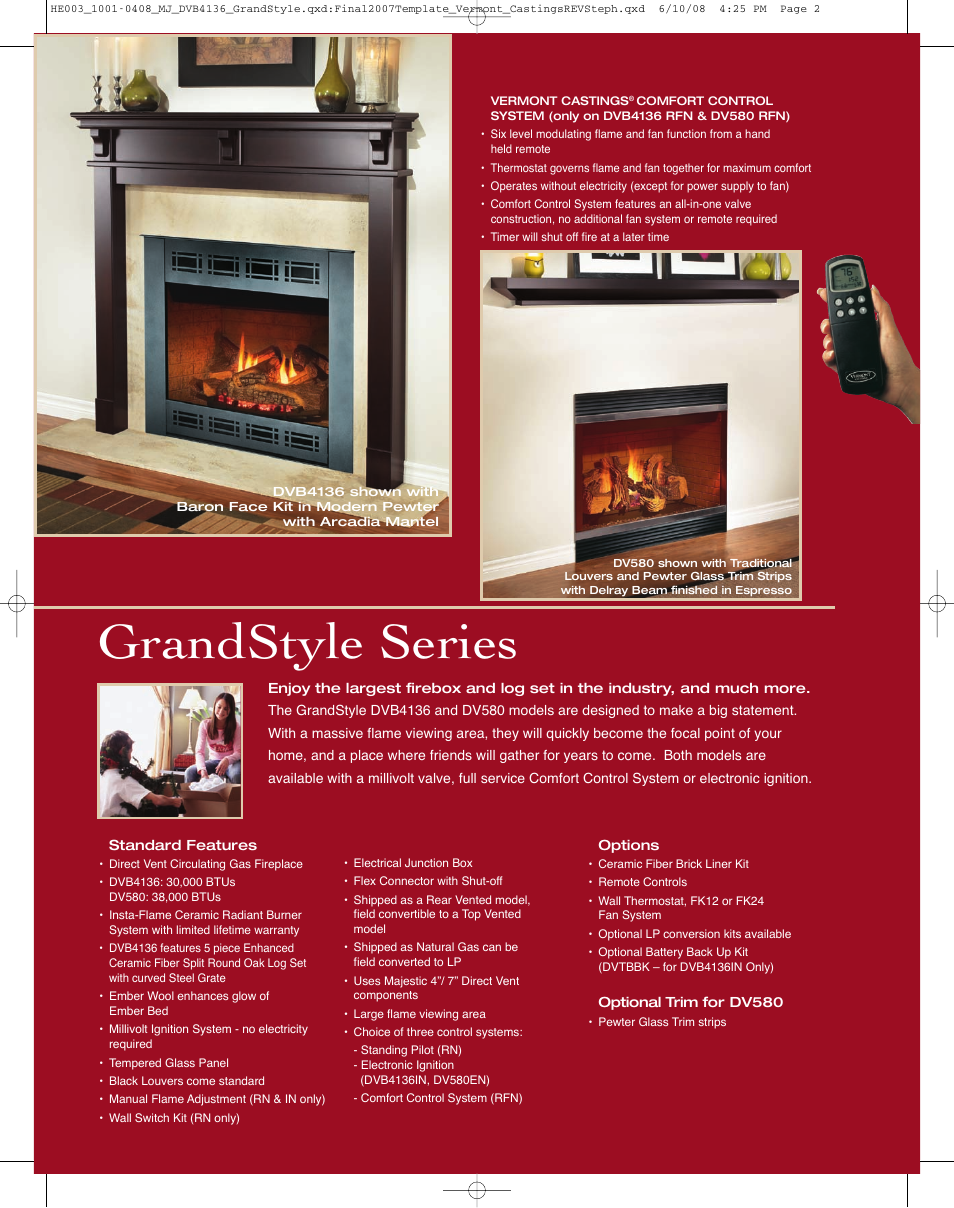 Grandstyle series | Majestic GrandStyle DVB4136 User Manual | Page 2 / 4