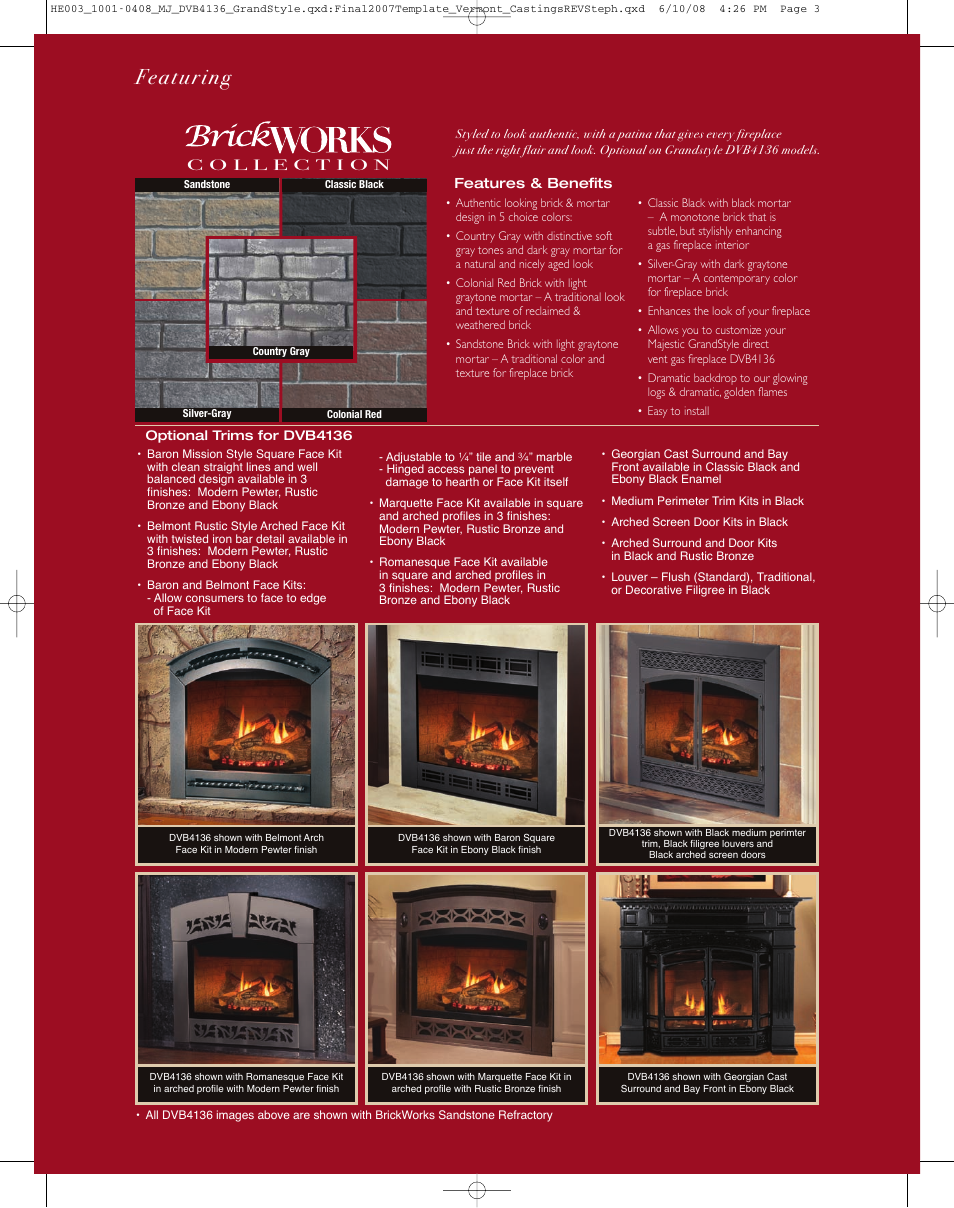 Featuring | Majestic GrandStyle DVB4136 User Manual | Page 3 / 4