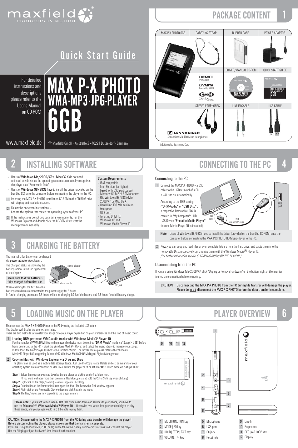 Maxfield 6GB User Manual | 2 pages