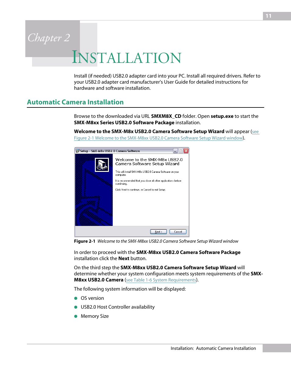Installation, Automatic camera installation, Chapter 2 installatio | Nstallation, Chapter 2 | Micron Technology USB Camera User Manual | Page 15 / 90