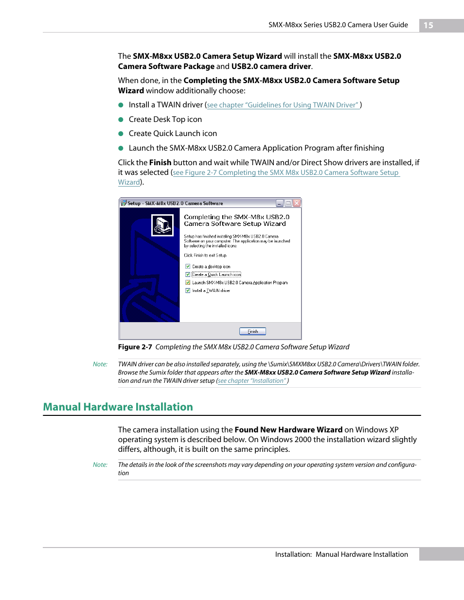 Manual hardware installation | Micron Technology USB Camera User Manual | Page 19 / 90