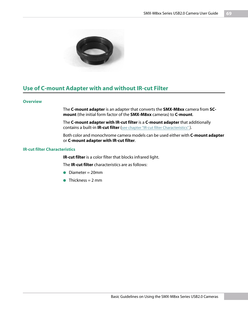 Overview, Ir-cut filter characteristics, Overview ir-cut filter characteristics | Micron Technology USB Camera User Manual | Page 73 / 90