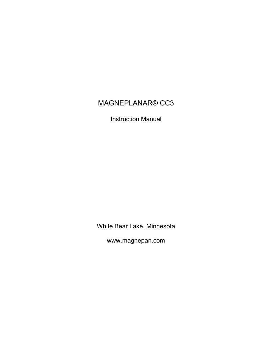 Magnepan Magneplanar CC3 User Manual | 7 pages