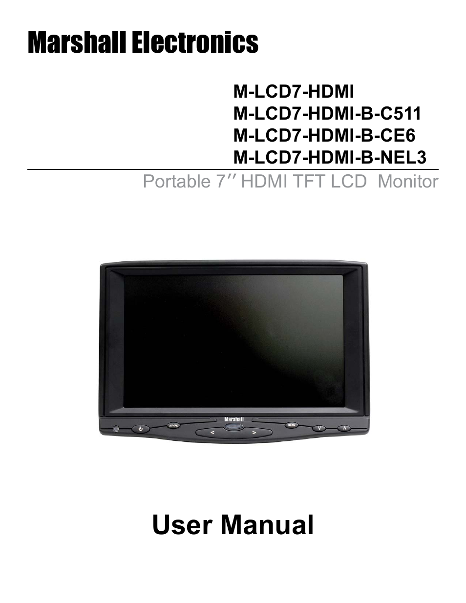 Marshall electronic M-LCD7-HDMI-B-CE6 User Manual | 16 pages
