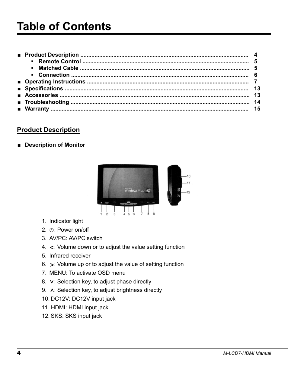 Marshall electronic M-LCD7-HDMI-B-CE6 User Manual | Page 4 / 16