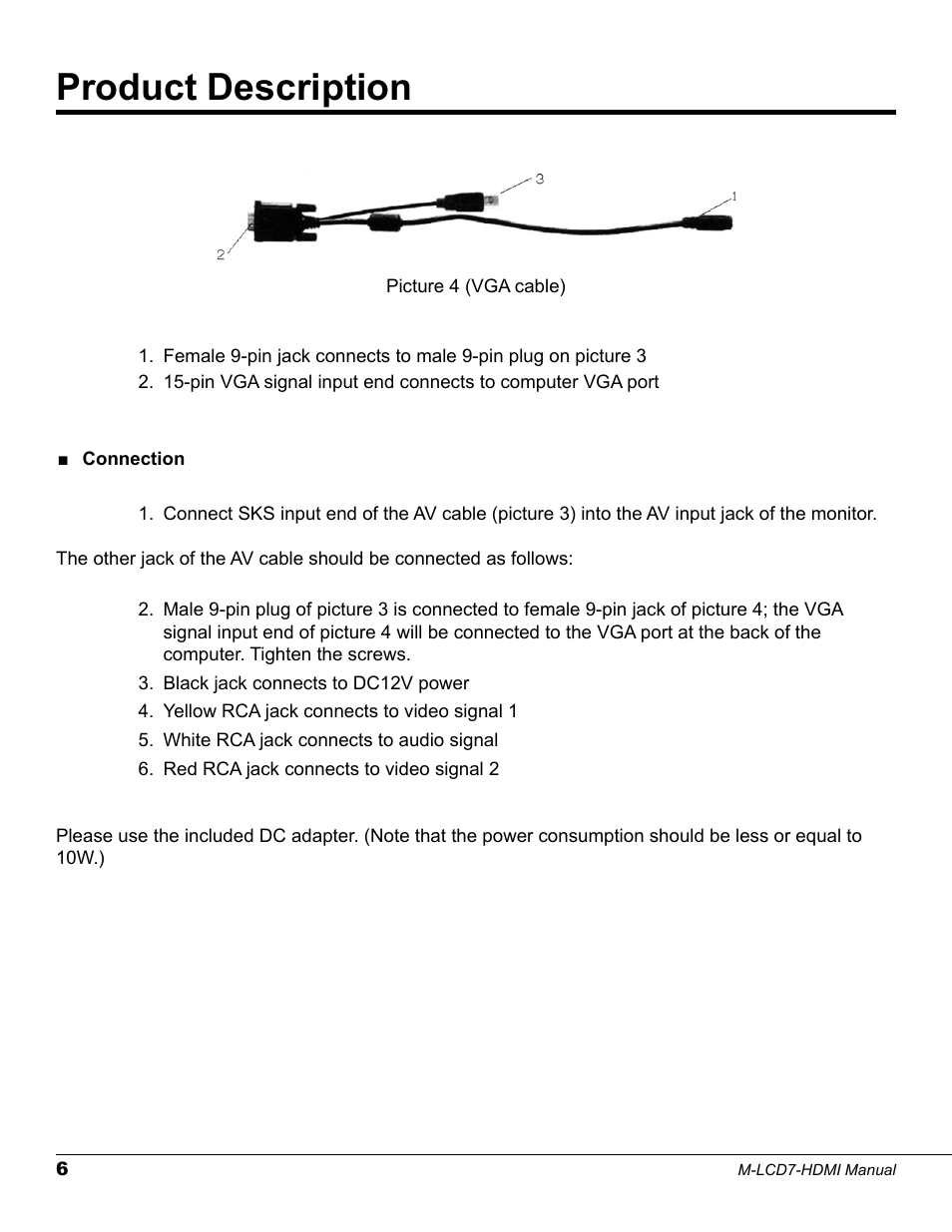 Product description | Marshall electronic M-LCD7-HDMI-B-CE6 User Manual | Page 6 / 16
