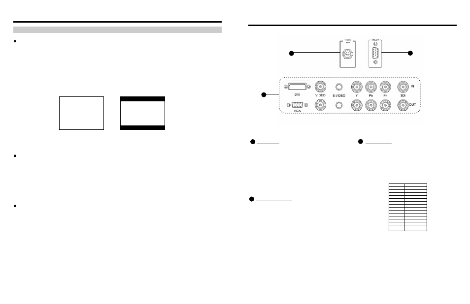 Rear panel features, On-screen menu (continued), Video configuration submenu (continued) | Aspect ratio settings, Scanning modes, Delay modes | Marshall electronic V-R1042DP-AFHD User Manual | Page 7 / 10