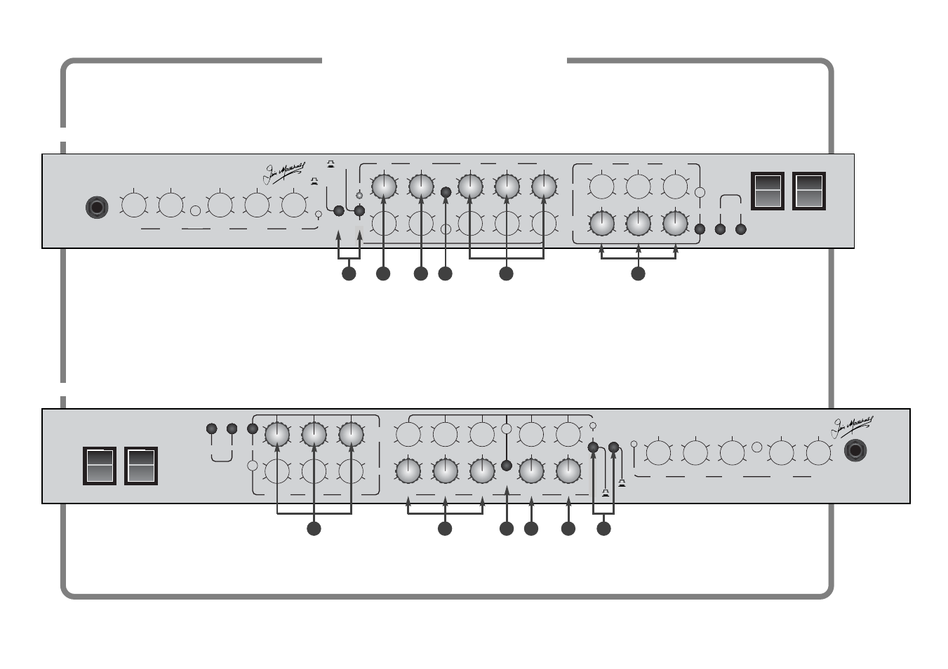 Jcm 2000, T s l 1 0 0, T s l 1 2 2 | Diagram b - crunch channel, Front panel - tsl122 combo - crunch channel, Front panel - tsl100 head - crunch channel | Marshall electronic TSL100 User Manual | Page 8 / 10