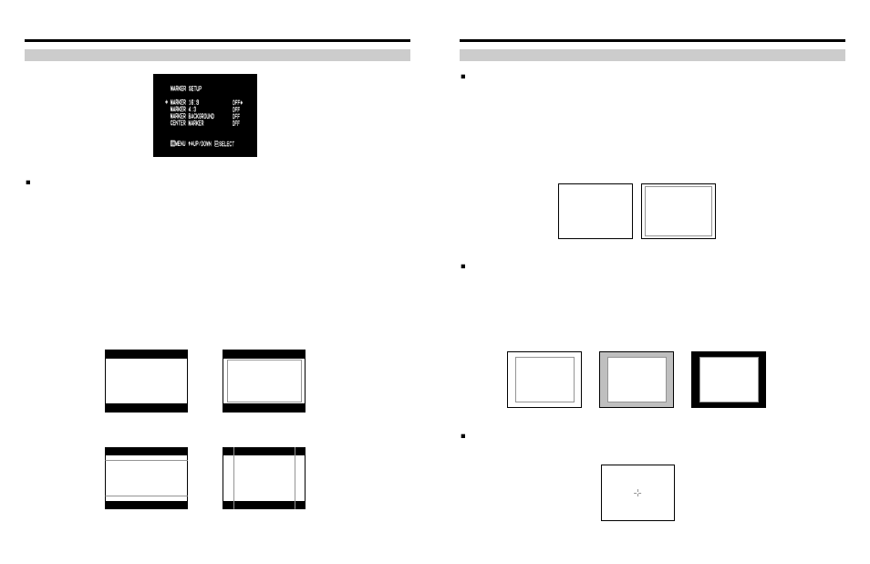 On-screen menu (continued), Marker setup submenu, Marker setup submenu (continued) | Marshall electronic V-R1042DP-DVI User Manual | Page 10 / 10