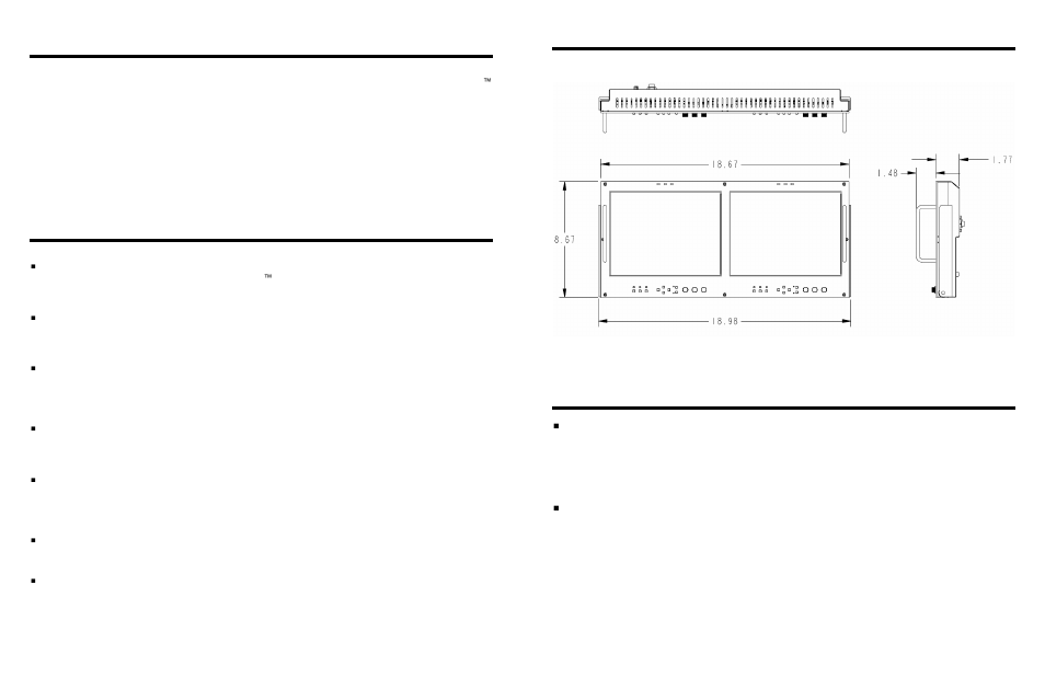 Product overview, Features, Maintenance | Specifications (continued) | Marshall electronic V-R1042DP-DVI User Manual | Page 4 / 10