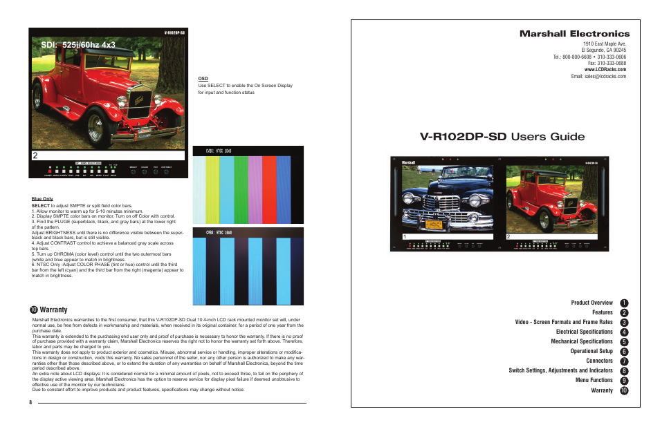 Marshall electronic V-R102DP-SD User Manual | 4 pages