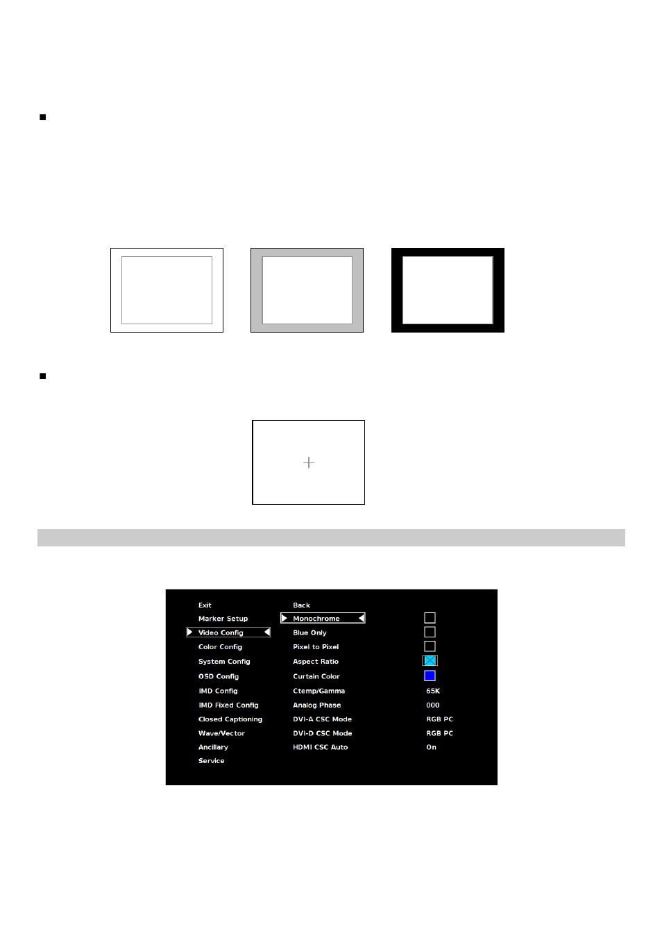 Video config submenu | Marshall electronic V-R171X-DLW User Manual | Page 14 / 33