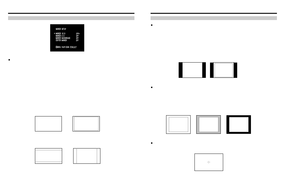 On-screen menu (continued), Marker setup submenu, Marker setup submenu (continued) | Marshall electronic V-R901DP-AFHD User Manual | Page 10 / 10