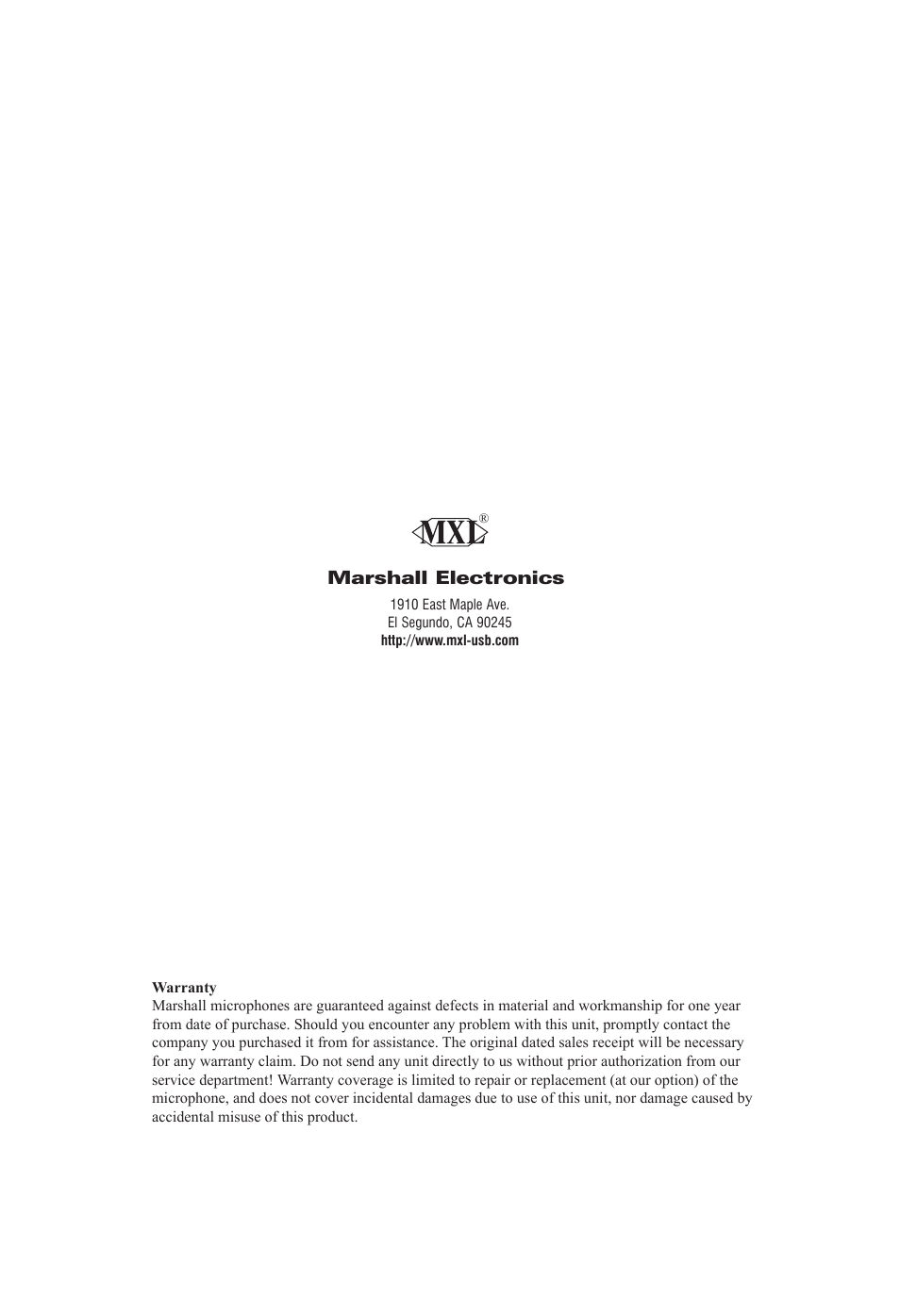 Marshall electronic Marshall MXL MXL USB.007 User Manual | Page 7 / 7