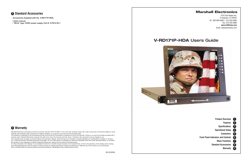 Marshall electronic V-RD171P-HDA User Manual | 4 pages