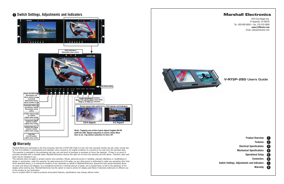 Marshall electronic V-R72P-2SD User Manual | 2 pages