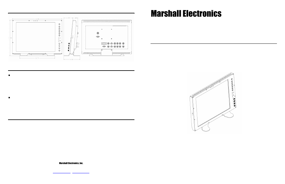 Marshall electronic V-LCD15SB-AFHD-DT User Manual | 8 pages