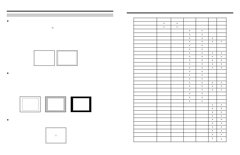 Compatible input formats, On-screen menu (continued), Marker setup submenu (continued) | 3 markers, Marker background, Center marker | Marshall electronic V-LCD15SB-AFHD-DT User Manual | Page 7 / 8