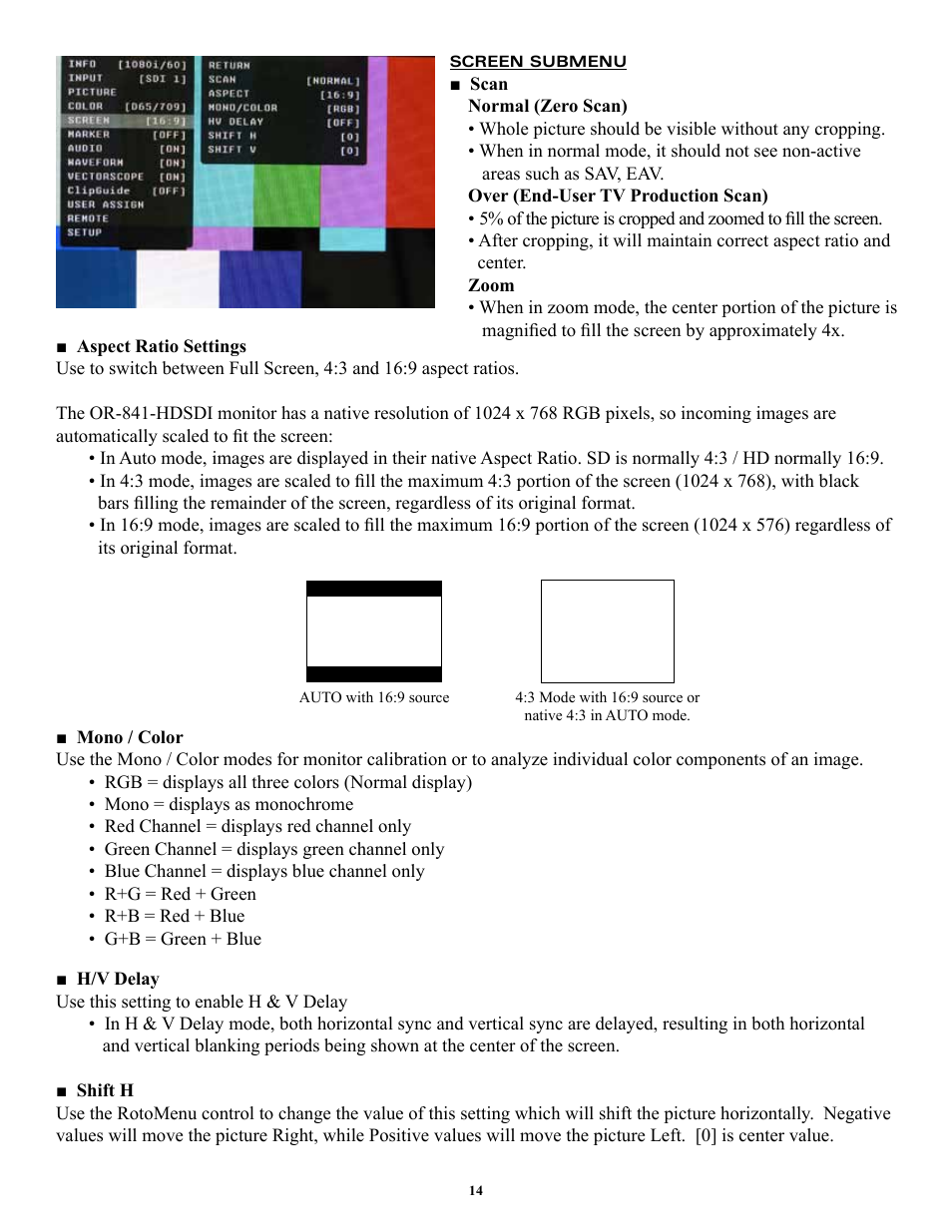 Marshall electronic ORCHID OR-841-HDSDI User Manual | Page 14 / 24