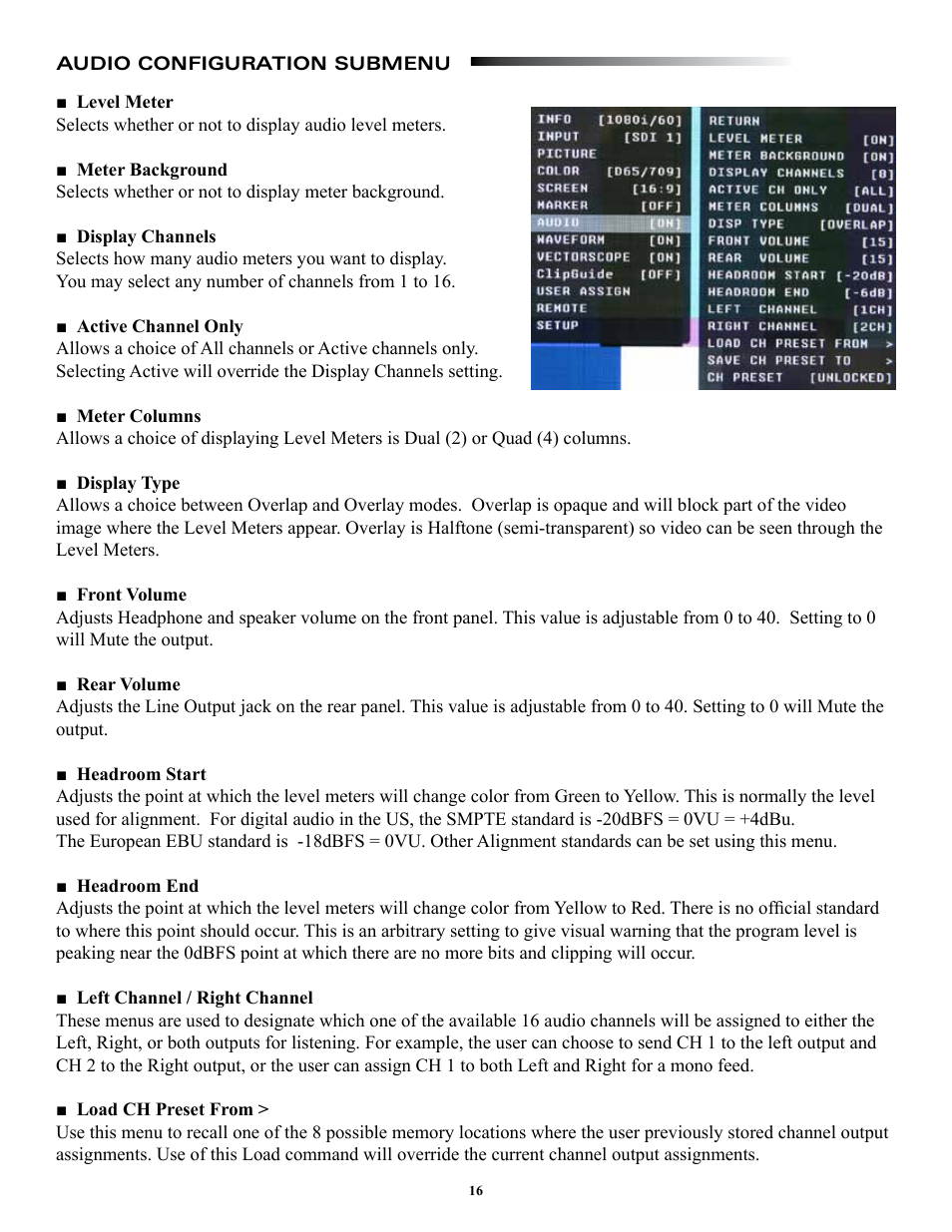 Marshall electronic ORCHID OR-841-HDSDI User Manual | Page 16 / 24