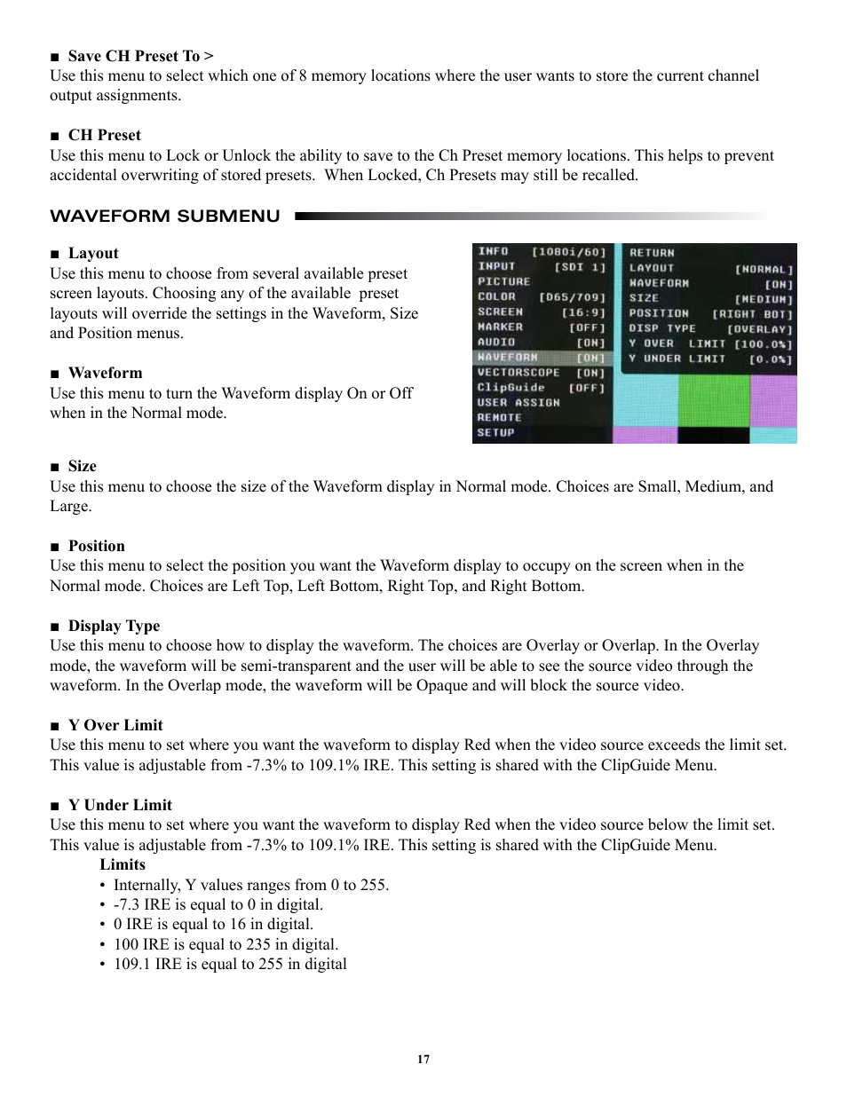 Marshall electronic ORCHID OR-841-HDSDI User Manual | Page 17 / 24