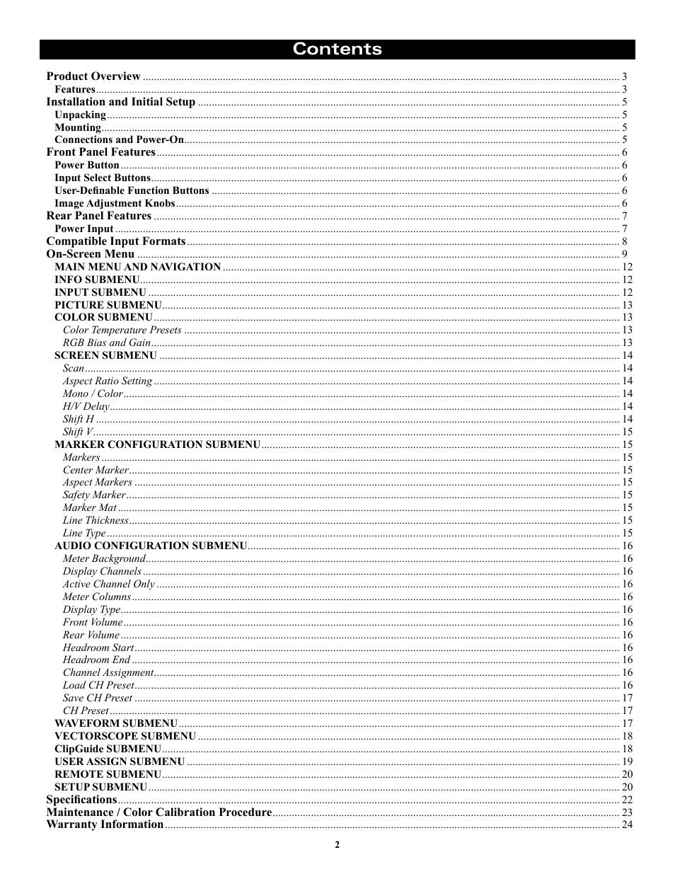 Marshall electronic ORCHID OR-841-HDSDI User Manual | Page 2 / 24