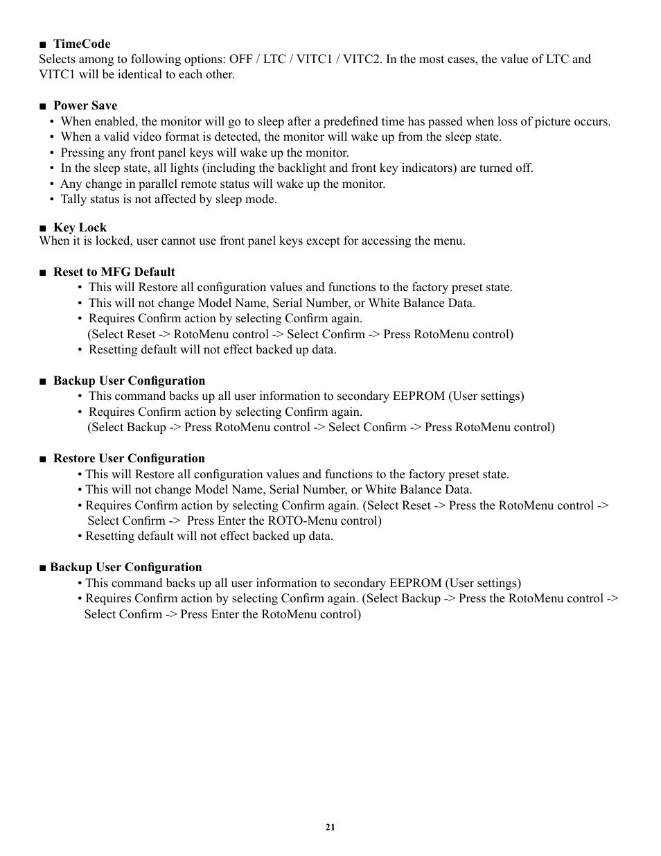 Marshall electronic ORCHID OR-841-HDSDI User Manual | Page 21 / 24