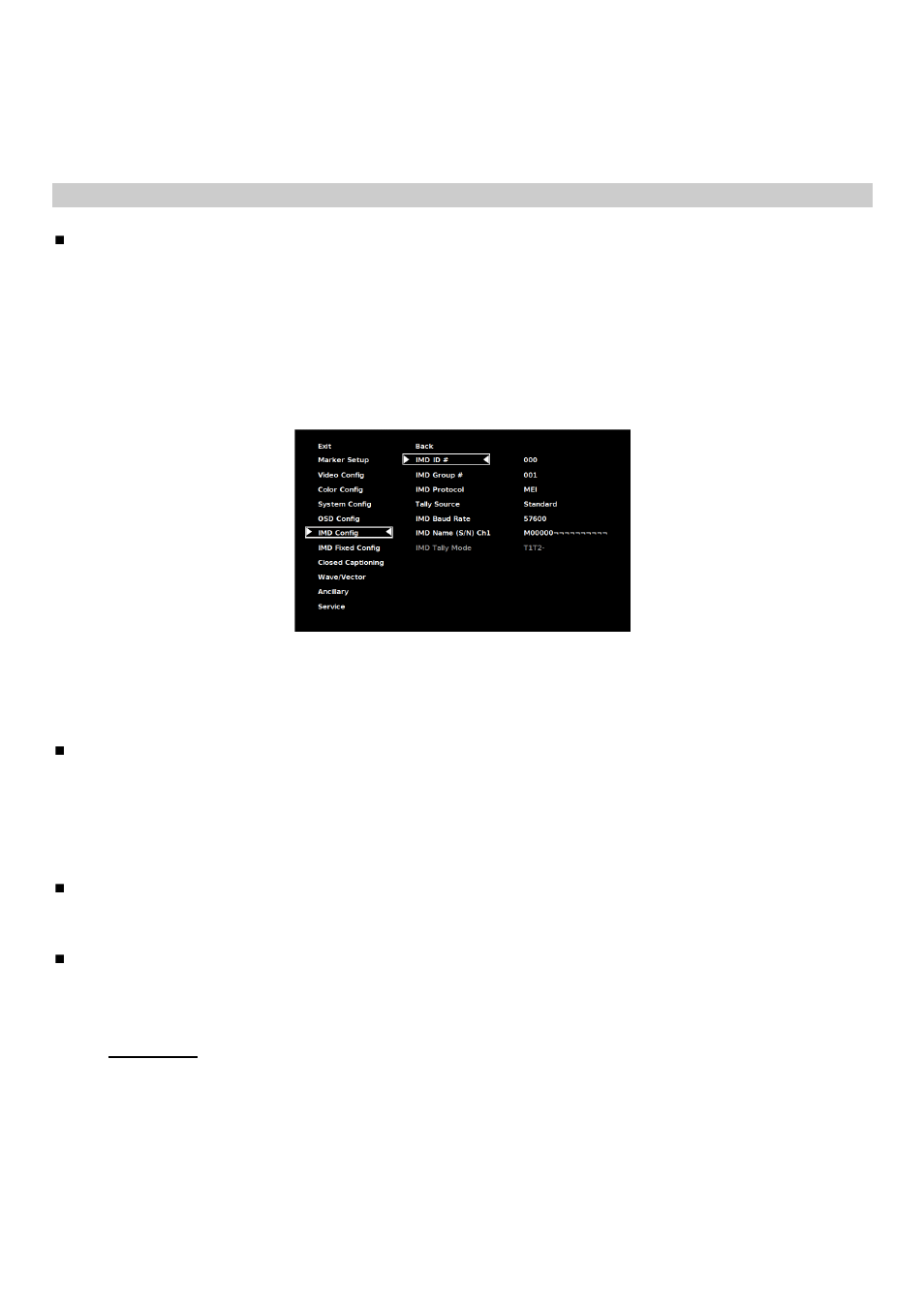 Imd config submenu | Marshall electronic V-R241-DLW User Manual | Page 23 / 36
