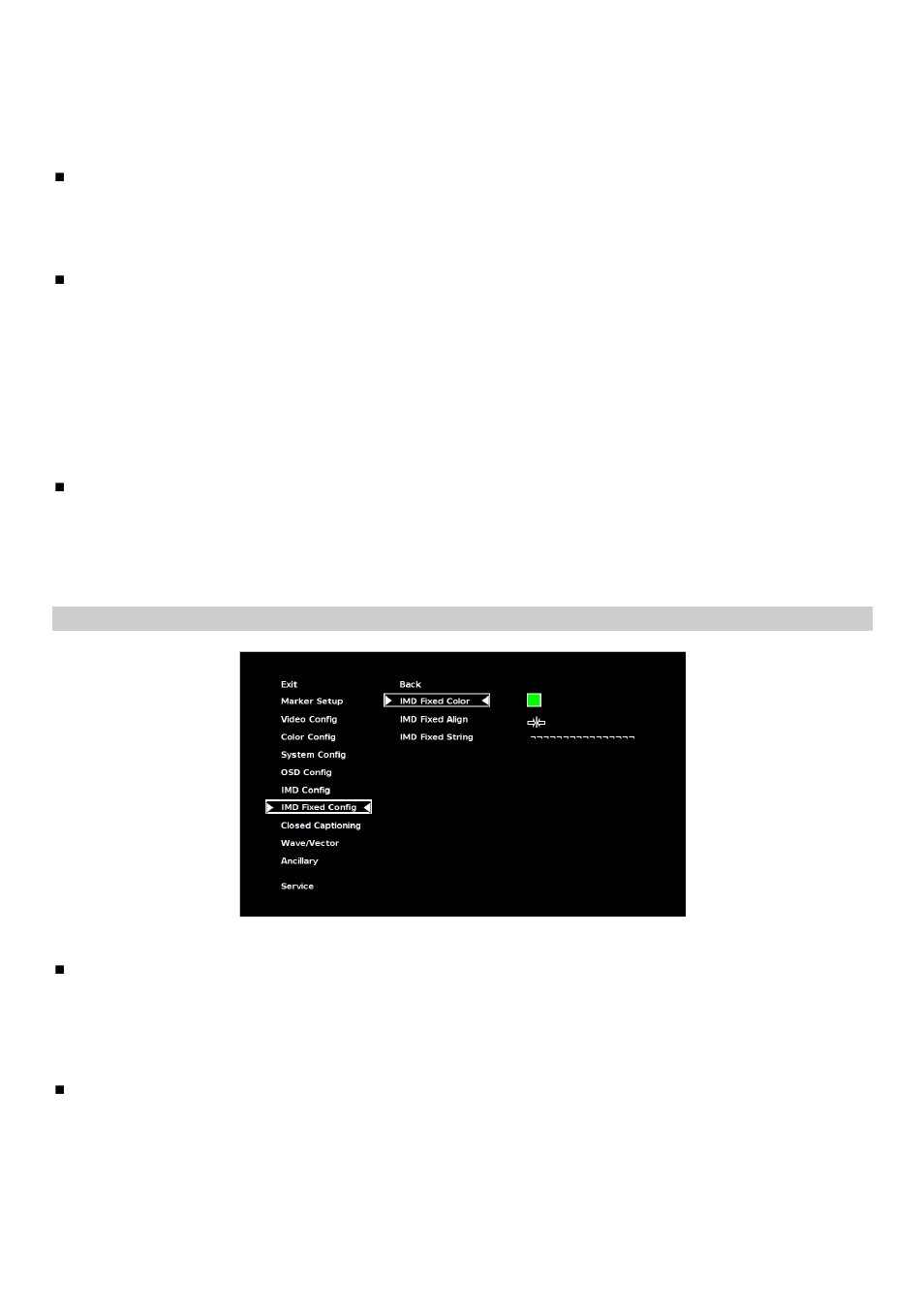 Imd fixed config submenu | Marshall electronic V-R241-DLW User Manual | Page 25 / 36