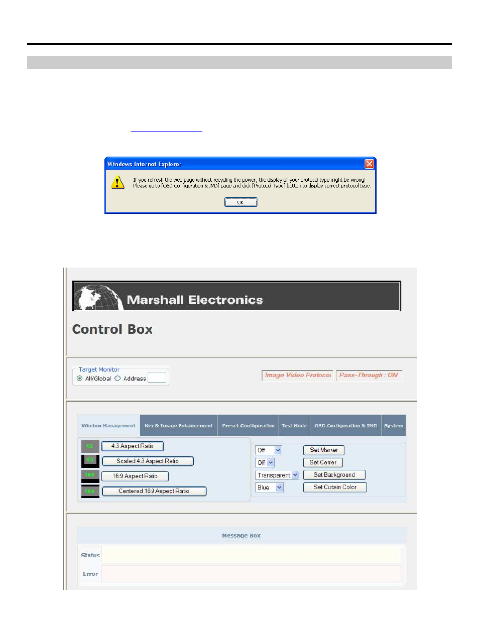 Connecting to the ncb-1004 (continued) | Marshall electronic Network Control Box for IMD Monitors NCB-1004 User Manual | Page 8 / 24