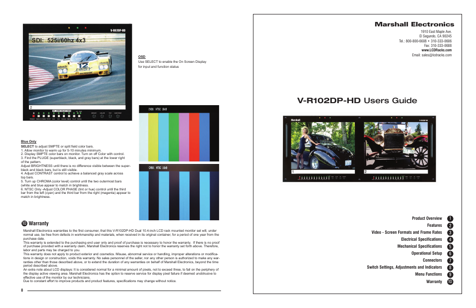 Marshall electronic V-R102DP-HD User Manual | 4 pages