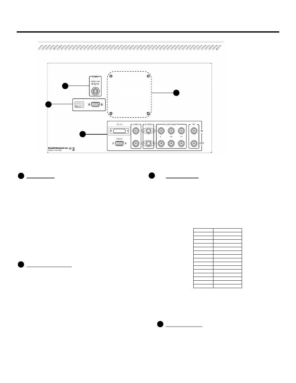 Rear panel features | Marshall electronic SD/HD VIDEO LCD MONITOR V-R151DP-AFSD User Manual | Page 6 / 16