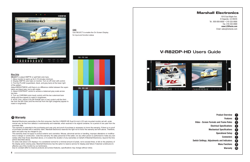 Marshall electronic V-R82DP-HD User Manual | 4 pages