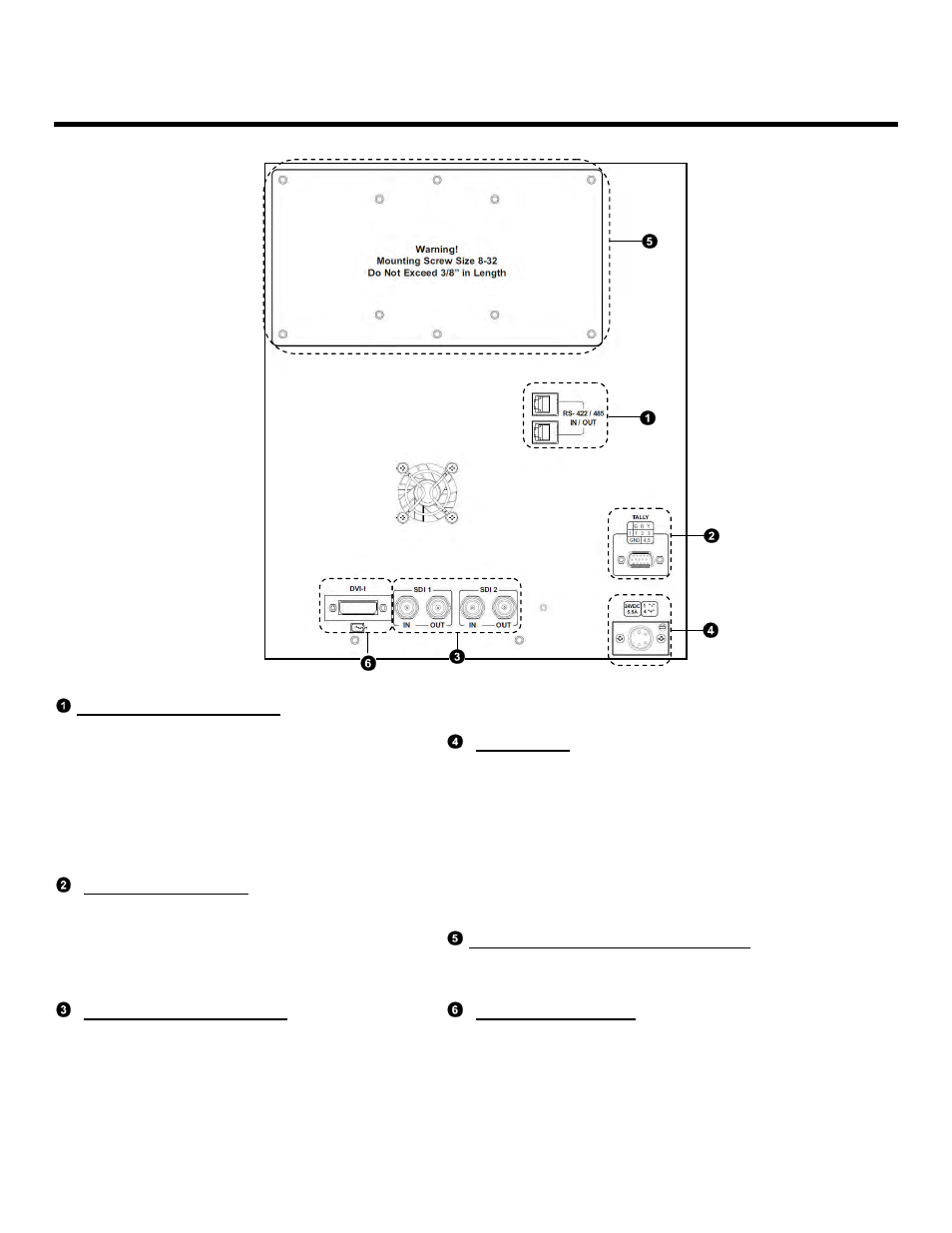 Rear panel features | Marshall electronic V-R261-DLW User Manual | Page 7 / 36