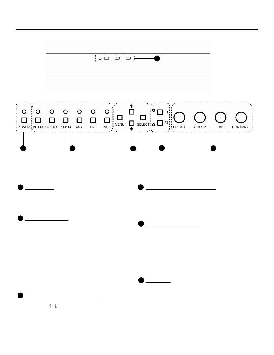 Front panel features | Marshall electronic V-R1041DP-AFHD User Manual | Page 6 / 20