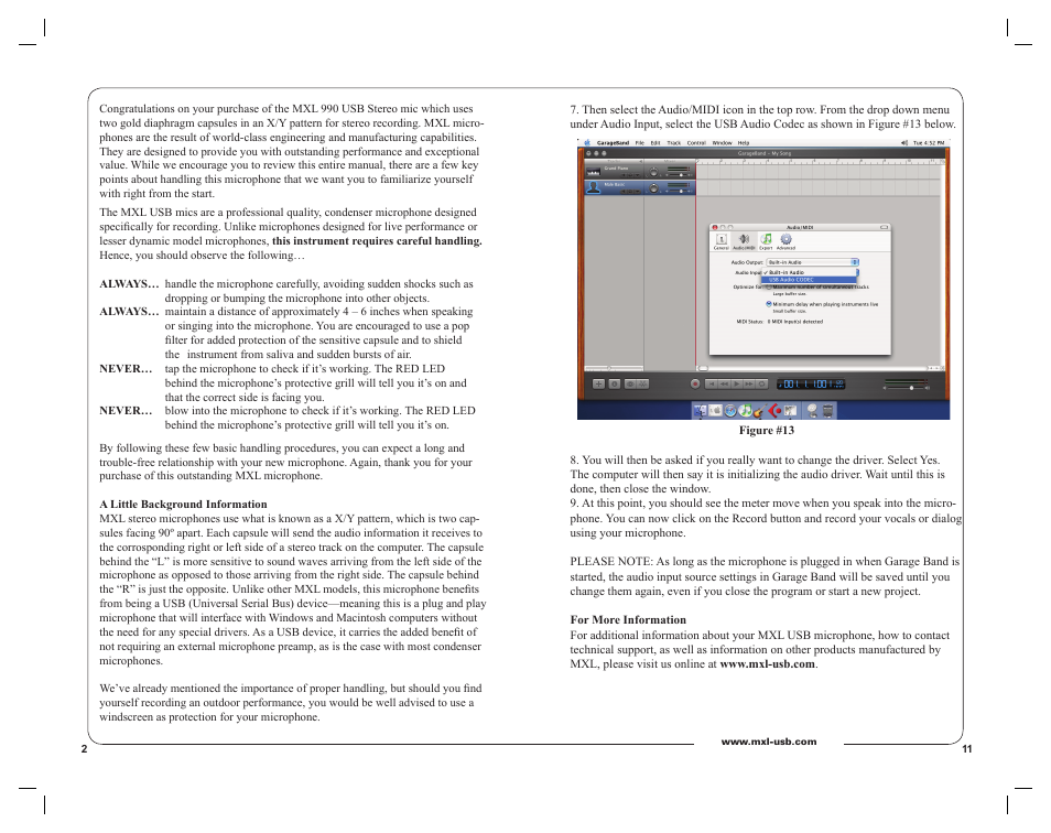 MXL 990 USB Stereo User Manual | Page 2 / 6