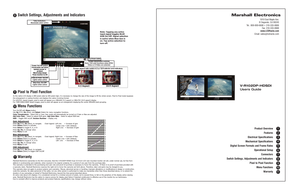 Marshall electronic V-R102DP-HDSDI User Manual | 2 pages