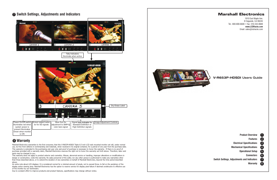 Marshall electronic V-R653P-HDSDI User Manual | 2 pages