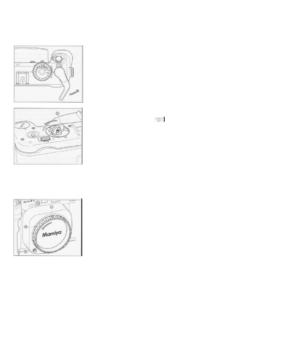 Mounting/removing lenses, Closing the light shield curtain, Removing camera body cap | Mamiya 7 II User Manual | Page 12 / 45