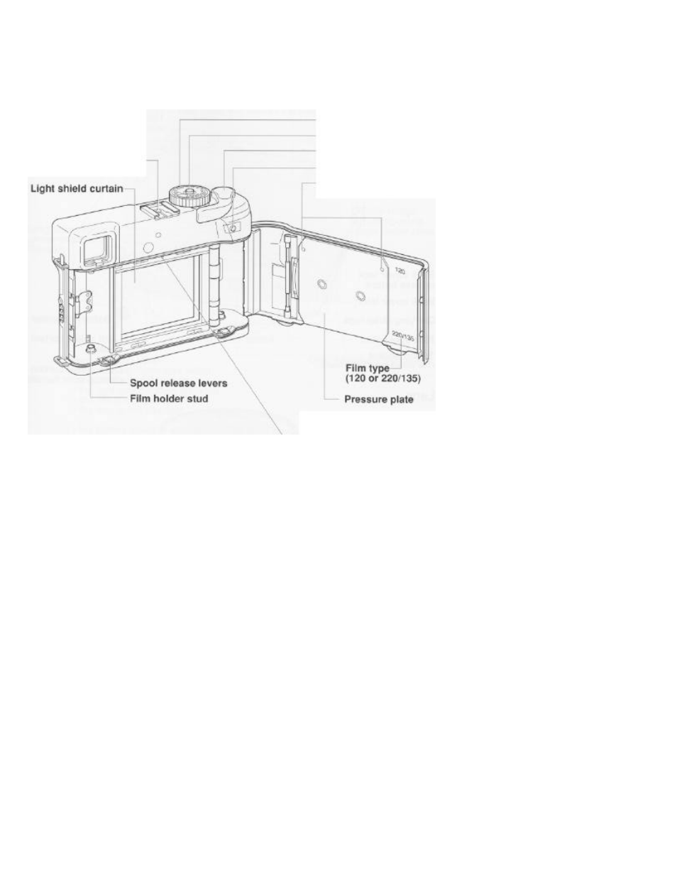 Camera body - back | Mamiya 7 II User Manual | Page 7 / 45