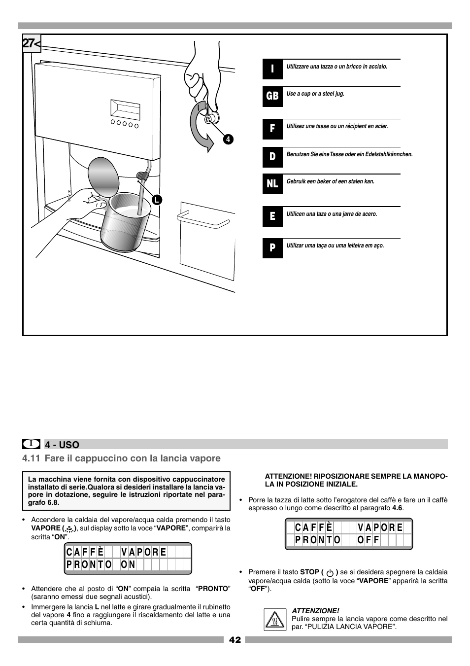 Mamiya Built-In Automatic Electronic Coffee Machine SCM1 User Manual | Page 41 / 101