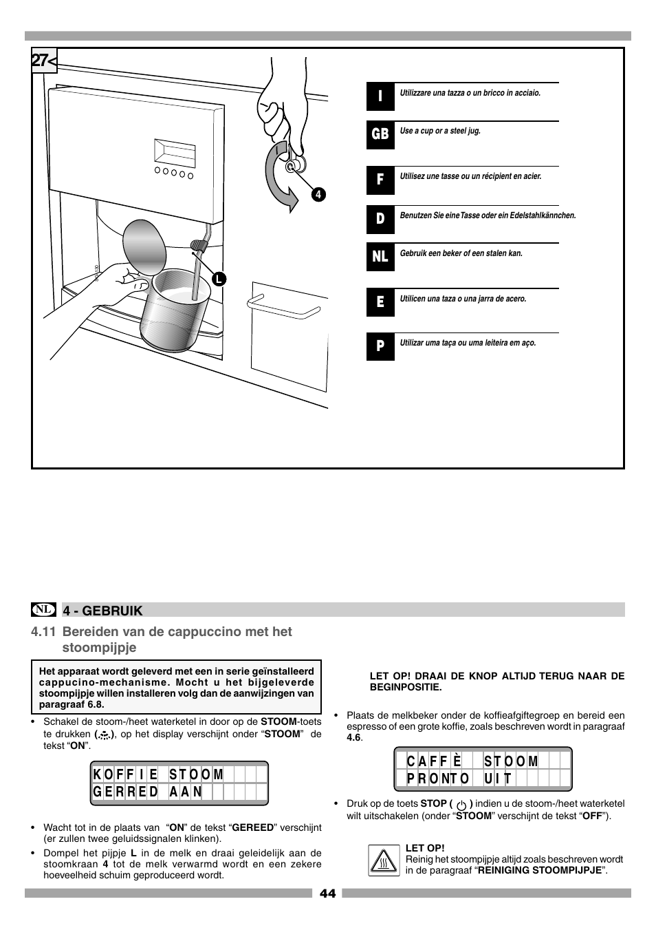 Mamiya Built-In Automatic Electronic Coffee Machine SCM1 User Manual | Page 43 / 101