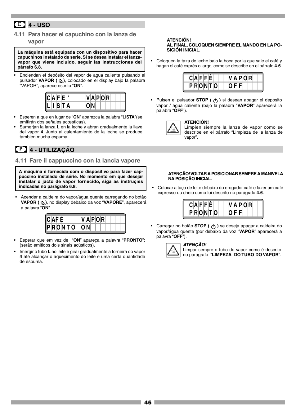 Mamiya Built-In Automatic Electronic Coffee Machine SCM1 User Manual | Page 44 / 101