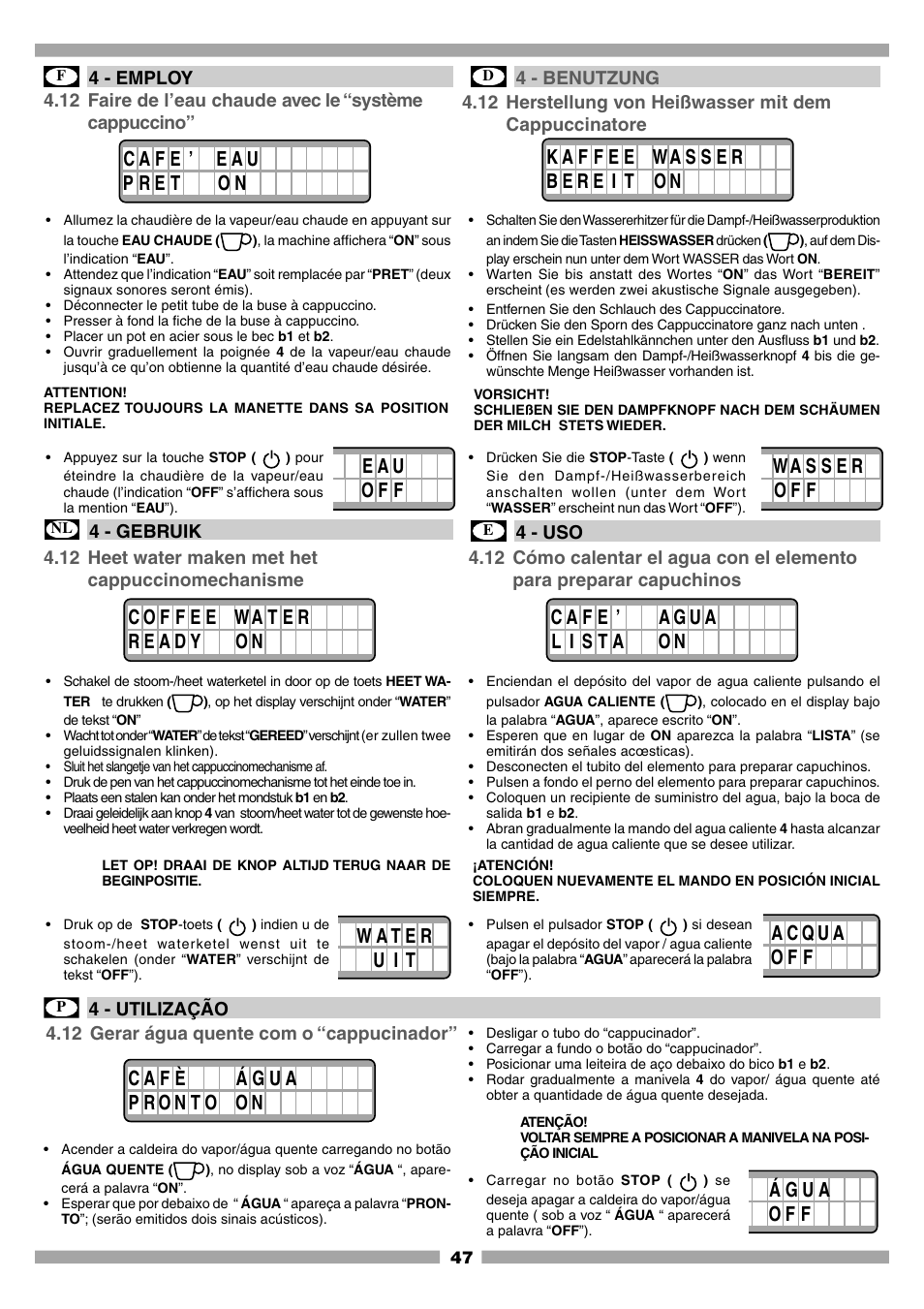 Mamiya Built-In Automatic Electronic Coffee Machine SCM1 User Manual | Page 46 / 101