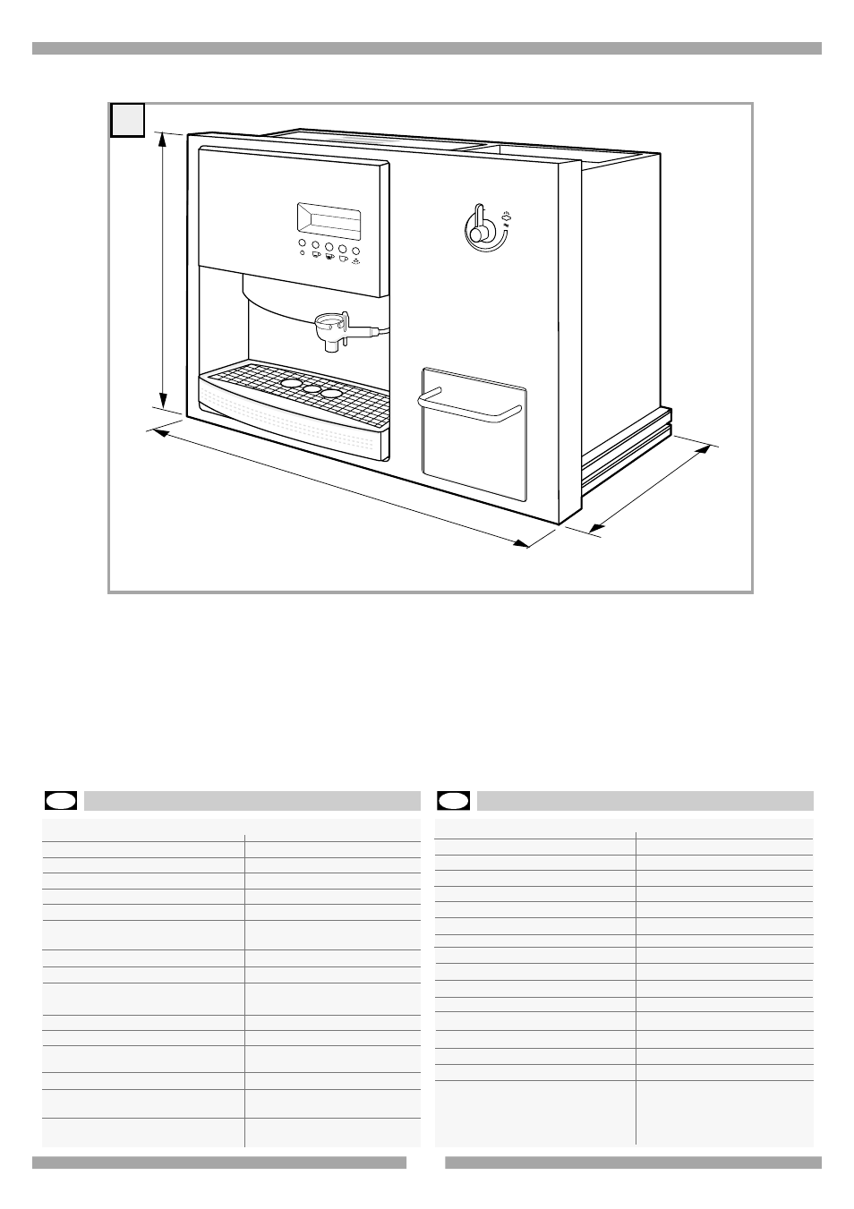 8 - caratteristiche tecniche, 8 - technical characteristics | Mamiya Built-In Automatic Electronic Coffee Machine SCM1 User Manual | Page 97 / 101