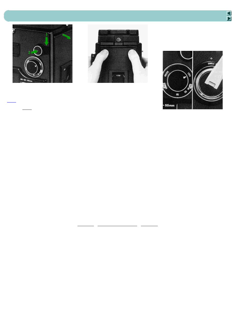 Opening and closing the back cover, Next, Opening & closing the back cover 11 | Mamiya C330 User Manual | Page 13 / 49