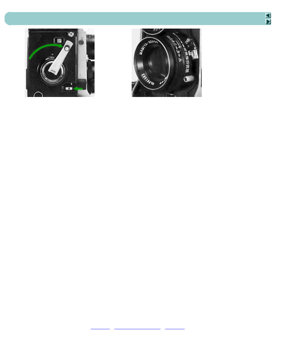 Winding and shutter test without film, Next, Winding & shutter test without film 12 | Mamiya C330 User Manual | Page 14 / 49