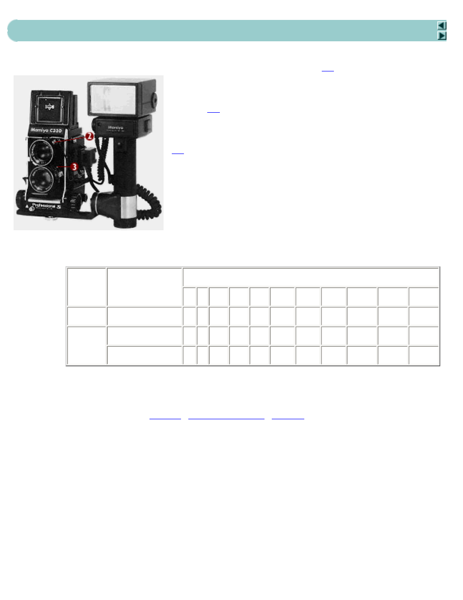 Flash photography, Next, Flash photography 26 | Mamiya C330 User Manual | Page 28 / 49