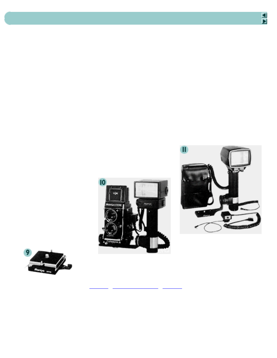 Next, Accessories (cont.) 38 | Mamiya C330 User Manual | Page 43 / 49