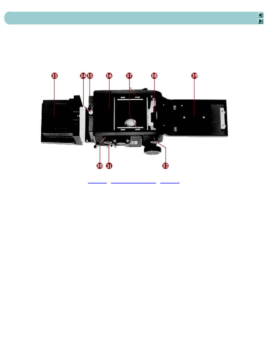 Next, Names of parts 4 | Mamiya C330 User Manual | Page 6 / 49